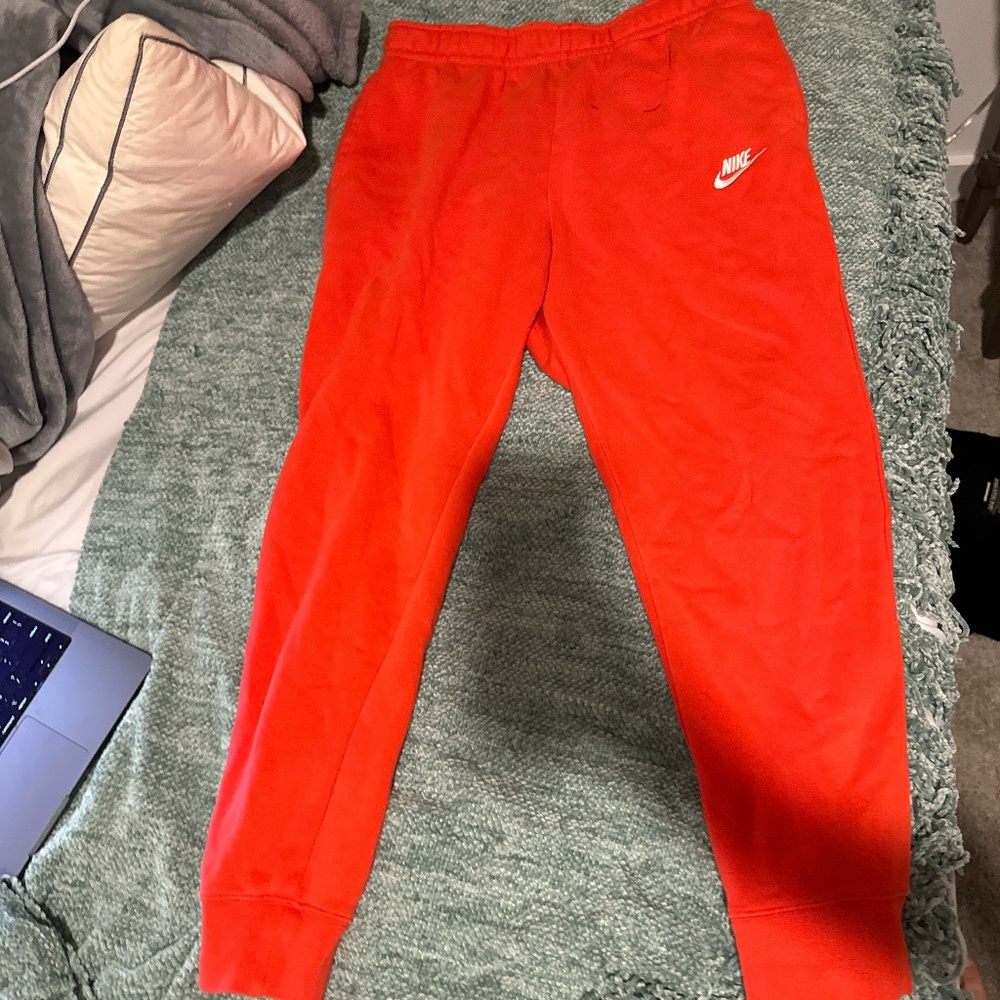 mens nike radish orange sweat pants